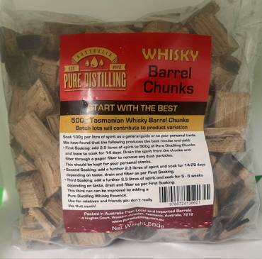 Whisky Barrel Chunks 500gm (Pure Distilling)