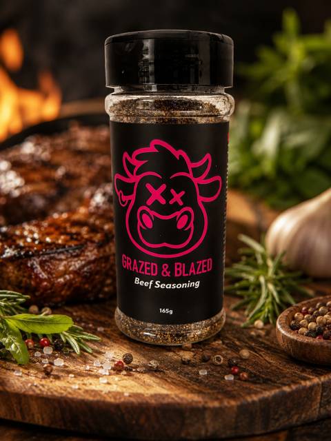 Booma's BBQ - Grazed And Blazed 165g - Beef Seasoning 1 Booma's BBQ - Grazed And Blazed 165g - Beef Seasoning