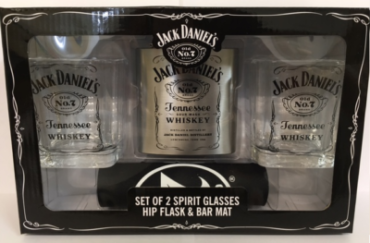 Jack Daniels Gift Pack - Spirit Glass/Flask/Bar Mat