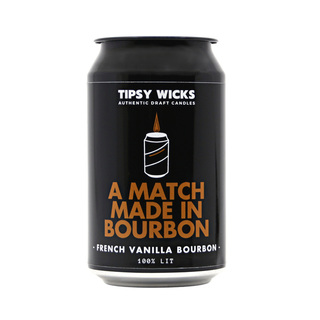 Tipsy Wicks Alcohol Scented Candle - Match Made in Bourbon